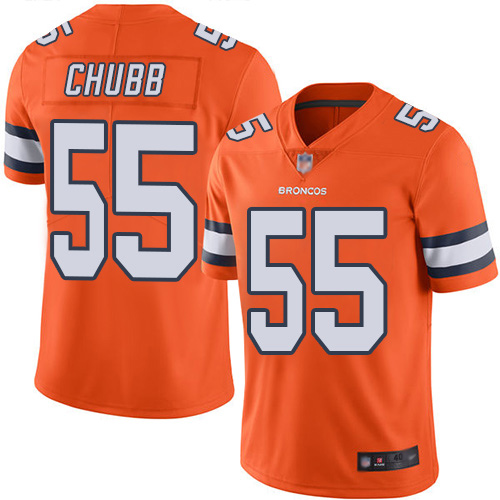 Men Denver Broncos #55 Bradley Chubb Limited Orange Rush Vapor Untouchable Football NFL Jersey